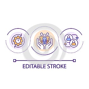 Team building progress loop concept icon