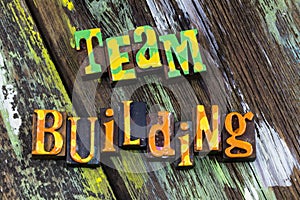 Team building teamwork group success cooperation partnership support diverse