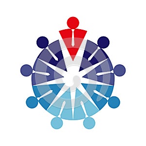 Team business logo, conceptual idea, vector image