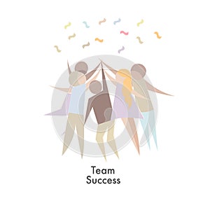 Team of business people celebrate success