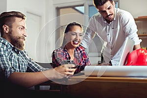 Team of business people having a meeting in the office