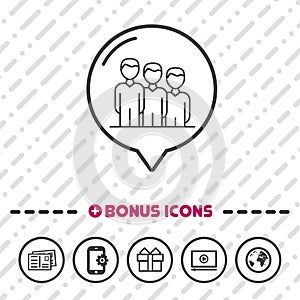 Team Business People icon thin line Bonus Icons. Eps10 Vector