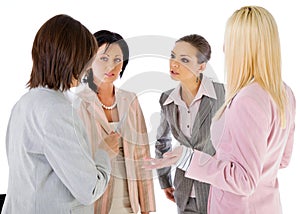 Team businesswomen conversation