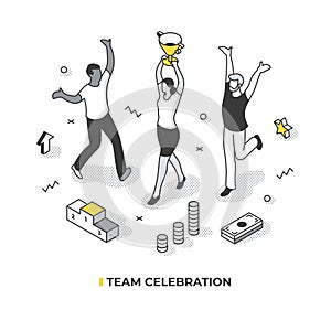 Team Celebration Isometric Illustration