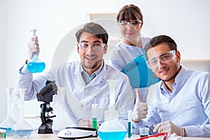 The team of chemists working in the lab
