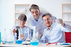 The team of chemists working in the lab
