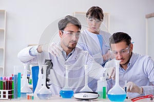 The team of chemists working in the lab