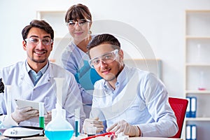 The team of chemists working in the lab