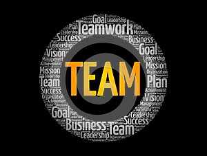 TEAM circle word cloud, business concept