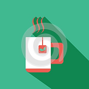 Team and coffee cup icon. Flat Vector illustration