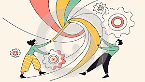 Team Collaborating on Creative Solutions, vector design Generative AI