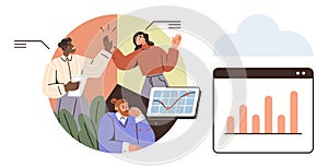 Team Collaboration on Business Growth with Analytics and Data Visualization