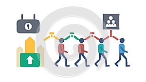 Team Collaboration Icon, Project Management Workflow, vector design Generative AI