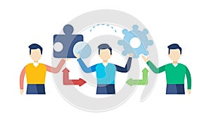 Team Collaboration Problem Solving Success Strategy, vector design Generative AI