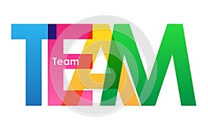 TEAM colorful overlapping letters banner