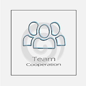 Team concept illustration. Three people business hand drawn flat vector icon