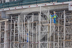 Team of construction worker on construction site.