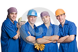 Un gruppo da costruzione lavoratori 