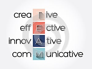 TEAM - creative effective innovative communicative, business concept background