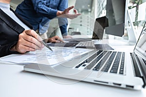 Team of developer programmer working on project in software development computer in IT company office, Writing codes and data code