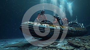 A team of divers uses tingedge technology to access hardtoreach areas of a decommissioned vessel in order to properly photo