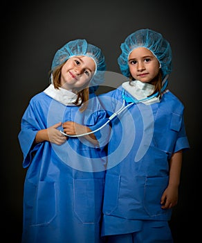 Team doctors with medical equipment