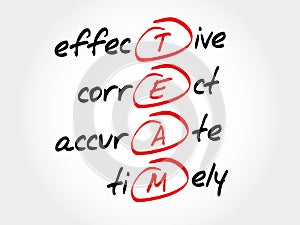 TEAM - Effective, Correct, Accurate, Timely