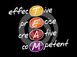 TEAM - Effective, Precise, Creative, Competent