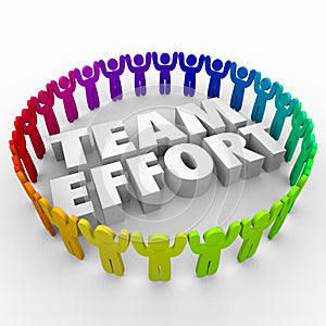Team Effort People in Circle Diverse Workforce