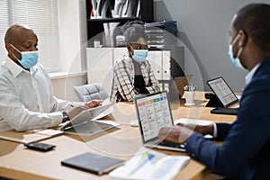 Team Employees Wearing Covid Face Mask