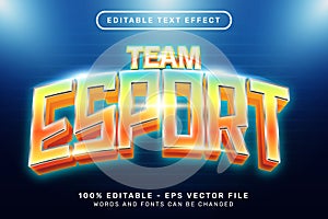 team esport light color 3d text effect and editable text effect