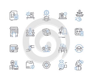 Team expansion line icons collection. Recruiting, Hiring, Growth, Expansion, Onboarding, Staffing, Collaboration vector