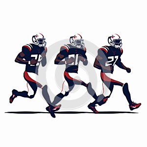 team of football players vector flat isolated illustration