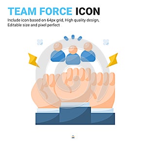 Team force icon vector with flat color style isolated on white background. Vector illustration teamwork sign symbol icon concept