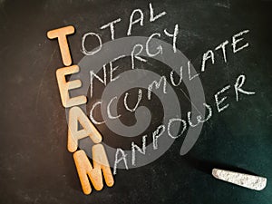 team full form displaying total energy accumulate manpower