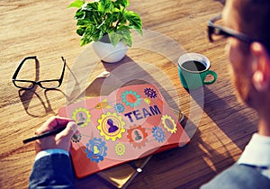 Team Functionality Industry Teamwork Connection Technology Concep