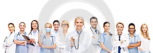Team or group of female doctors and nurses