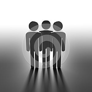 Team of Human Figures Standing Before the Big Changes