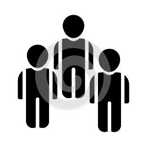 Team glyph flat vector icon