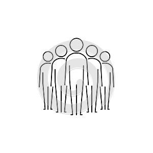 Team icon set, Vector isolated business team line symbol illustration. Crowd of people sign