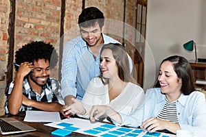 Team of international freelancers at work