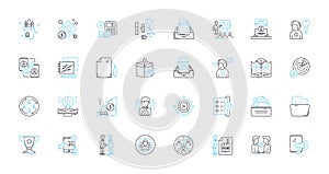 Team Leaders linear icons set. Motivational, Strategic, Decisive, Empathetic, Inspirational, Organized, Collaborative