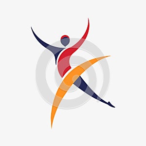Team logo showcasing an abstract interpretation of a gymnast in mid-air, embodying strength and athleticism, An abstract