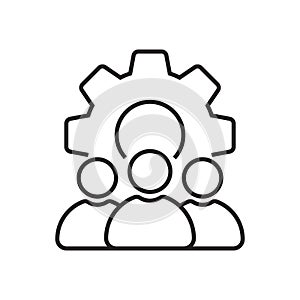 Team management icon in linear style