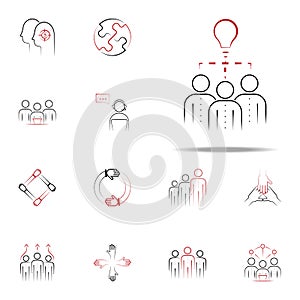 team meetings colored hand drawn icon. Team icons universal set for web and mobile