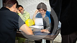 Team members worry anxious when Chief standing hiting table