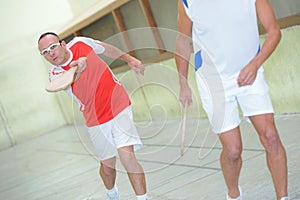 team men playing basque pelota photo