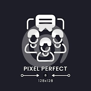 Team messaging white solid desktop icon