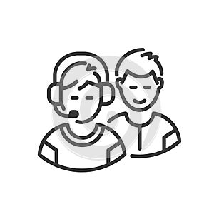 Team - modern vector line design icon.