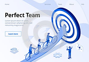 Team Movement to Goal in Tandem Isometric Banner